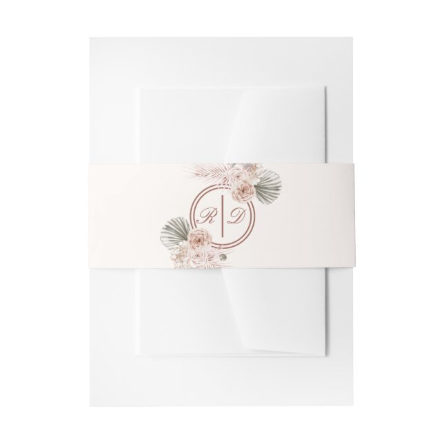 Cintas Para Invitaciones Elegant Pink Watercolor Floral Wedding (Anverso Ejemplo)