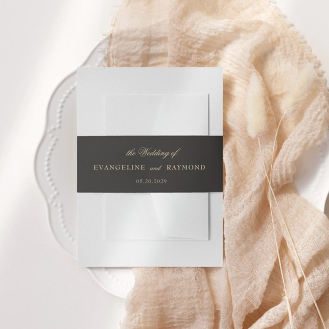 Cintas Para Invitaciones Elegant Romantic Gold Script Wedding (Subido por el creador)