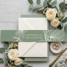 Cintas Para Invitaciones Elegant Sage Green Eucalyptus Wedding Invitation 