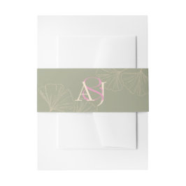 Cintas Para Invitaciones Elegant Sage Green & Rose Pink Ginkgo Wedding