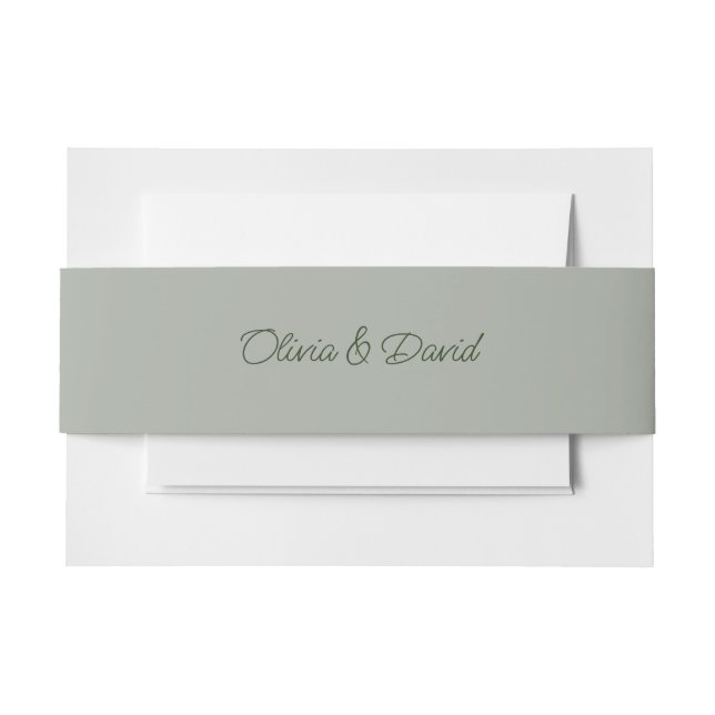 Cintas Para Invitaciones Elegant Sage Green Wedding  (Anverso Ejemplo)