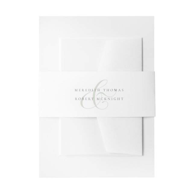 Cintas Para Invitaciones Elegant Sage Green & White Ampersand Wedding (Anverso Ejemplo)