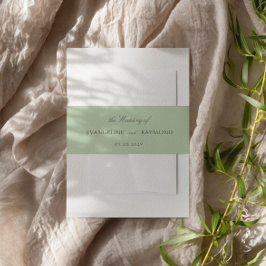 Cintas Para Invitaciones Elegant Script Light Green Rococo Wedding
