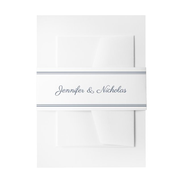 Cintas Para Invitaciones Elegant Script Navy Blue Wedding (Anverso Ejemplo)