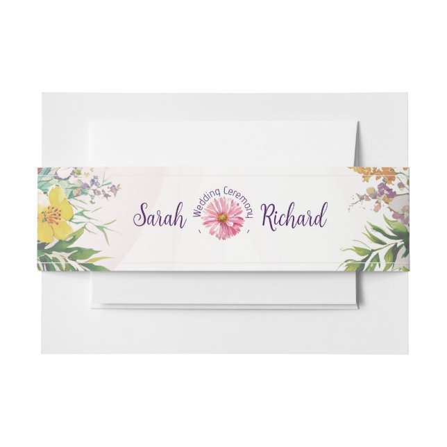 Cintas Para Invitaciones Elegant Spring Wildflower Floral Wedding (Anverso Ejemplo)