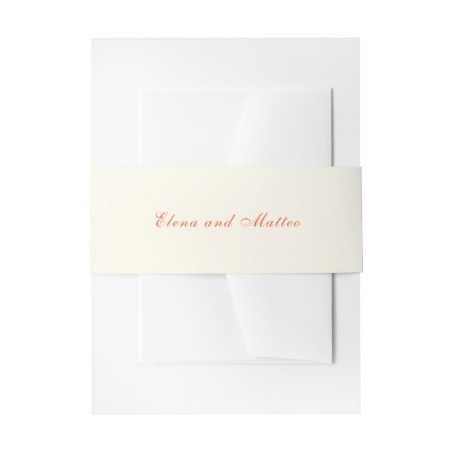 Cintas Para Invitaciones Elegant Terracotta Modern Classic Wedding (Anverso Ejemplo)