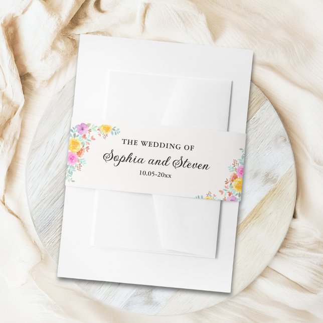 Cintas Para Invitaciones Elegant Watercolor Sring Flowers (Subido por el creador)