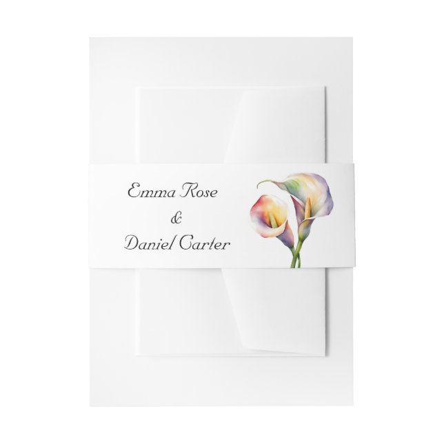 Cintas Para Invitaciones Elegante acuarela Calla Lilies Romántico Floral (Anverso Ejemplo)