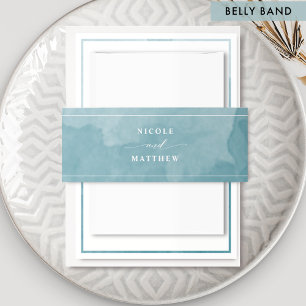 Cintas Para Invitaciones Elegante acuarela de vidrio marino, Boda
