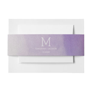 Cintas Para Invitaciones Elegante acuarela en monograma Boda orquídea