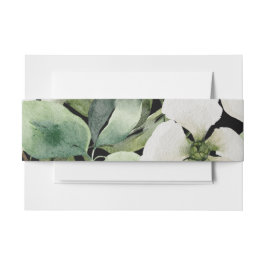 Cintas Para Invitaciones Elegante acuarela floral blanco y negro