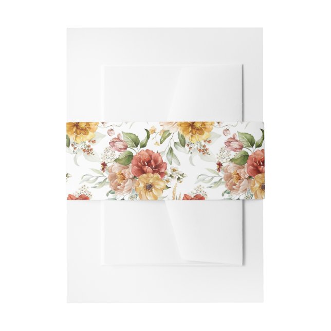Cintas Para Invitaciones Elegante acuarela Floral moderna (Anverso Ejemplo)