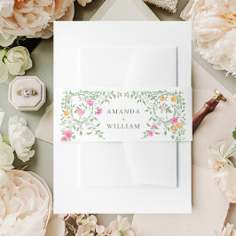 Cintas Para Invitaciones Elegante acuarela Flores salvajes Boda floral