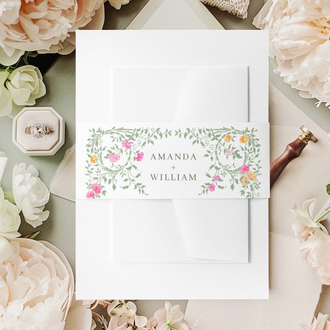 Cintas Para Invitaciones Elegante acuarela Flores salvajes Boda floral (Subido por el creador)