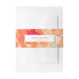 Cintas Para Invitaciones Elegante acuarela Peach Peonies Boda Floral