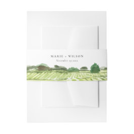 Cintas Para Invitaciones Elegante acuarela Verde Boda de viñedos
