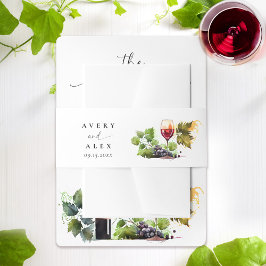 Cintas Para Invitaciones Elegante acuarela Vineyard Boda de destino