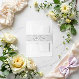 Cintas Para Invitaciones Elegante Amor Fancy Lace Bridal Shower Invitación