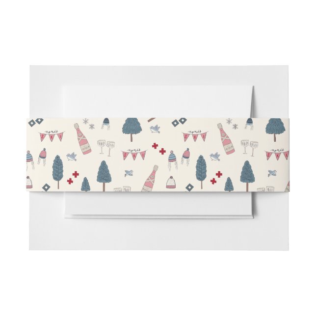 Cintas Para Invitaciones Elegante Apres Ski Despedida de Soltera Fin de Sem (Anverso Ejemplo)