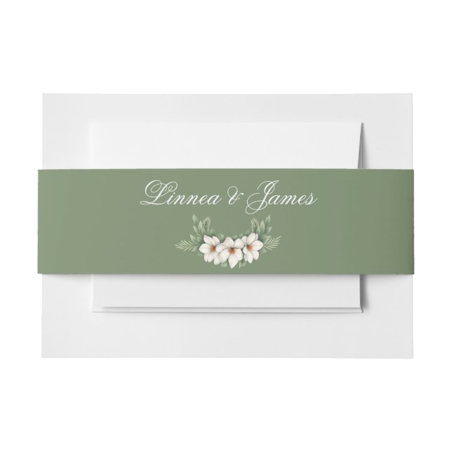 Cintas Para Invitaciones Elegante árbol de pino de bodas de invierno de Mag (Anverso Ejemplo)