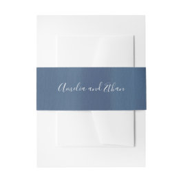 Cintas Para Invitaciones Elegante azul marino acuarela | Invitación de boda