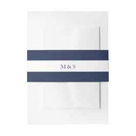 Cintas Para Invitaciones Elegante azul monocromático personalizado
