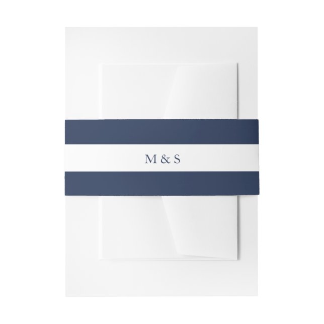 Cintas Para Invitaciones Elegante azul monocromático personalizado (Anverso Ejemplo)
