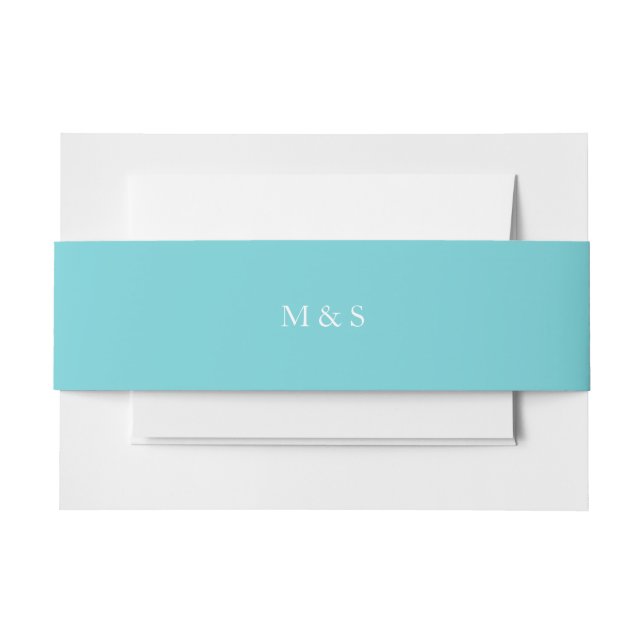 Cintas Para Invitaciones Elegante azul turquesa (Anverso Ejemplo)