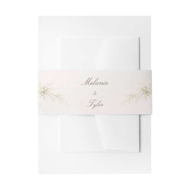 Cintas Para Invitaciones Elegante Banda Abdominal Floral para Boda (Anverso Ejemplo)