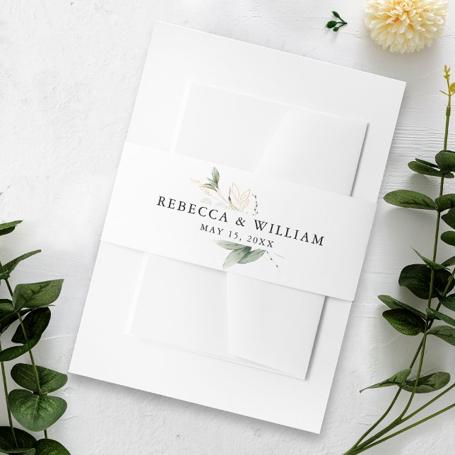 Cintas Para Invitaciones Elegante banda Belly Boda Eucalyptus (Enhance invitations with our Eucalyptus Belly Band, adding sophistication to your presentation.)