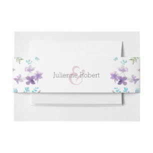 Cintas Para Invitaciones Elegante Banda Belly de Invitación a Boda Floral