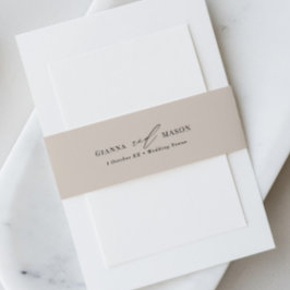 Cintas Para Invitaciones Elegante banda Belly Wedding con letra caligráfica
