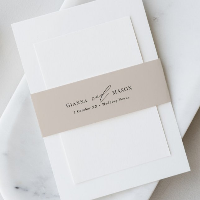 Cintas Para Invitaciones Elegante banda Belly Wedding con letra caligráfica (Subido por el creador)