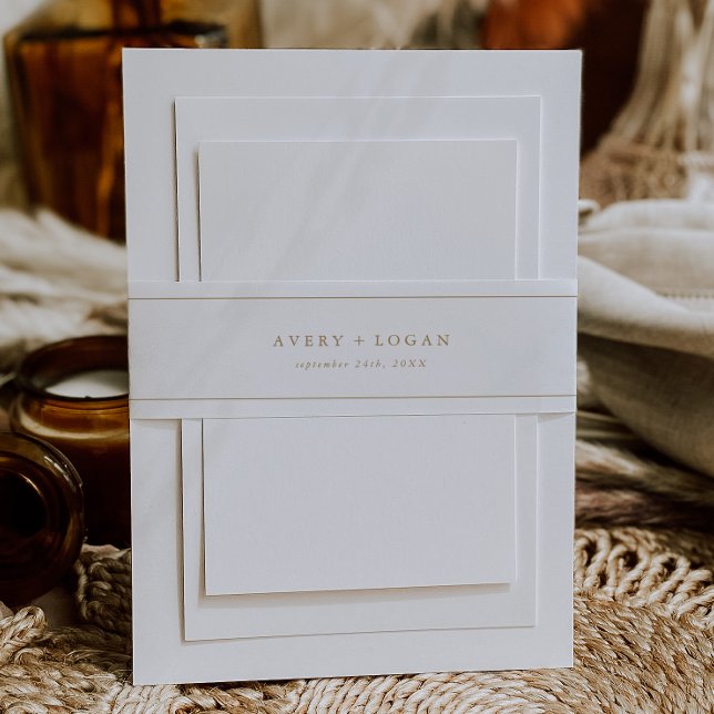 Cintas Para Invitaciones Elegante banda de Belly Boda de guión dorado (Subido por el creador)