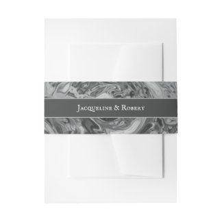 Cintas Para Invitaciones Elegante Banda de Boda de Agua de Cromo Líquido de