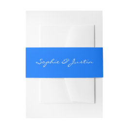 Cintas Para Invitaciones Elegante Banda de Boda en Azul Script