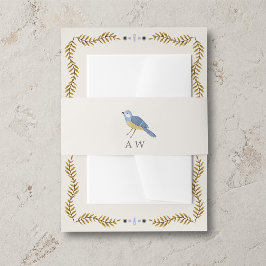 Cintas Para Invitaciones Elegante Banda de Vientre de Boda con Monograma de