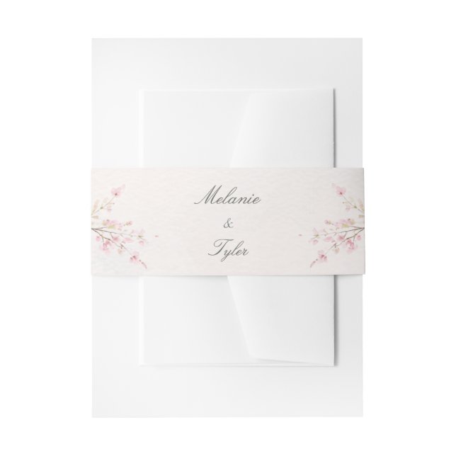 Cintas Para Invitaciones Elegante Banda de Vientre de Bodas con Flor de Cer (Anverso Ejemplo)