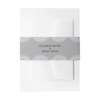 Cintas Para Invitaciones Elegante banda de vientre de encaje gris