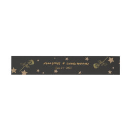 Cintas Para Invitaciones Elegante Banda de Vientre de Monograma Floral con