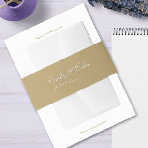 Cintas Para Invitaciones Elegante banda de vientre de oro