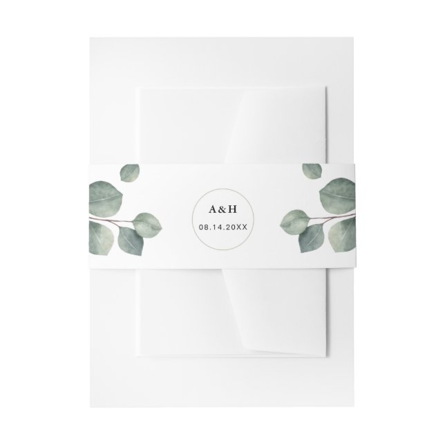 Cintas Para Invitaciones Elegante banda de vientre Eucalyptus (Anverso Ejemplo)