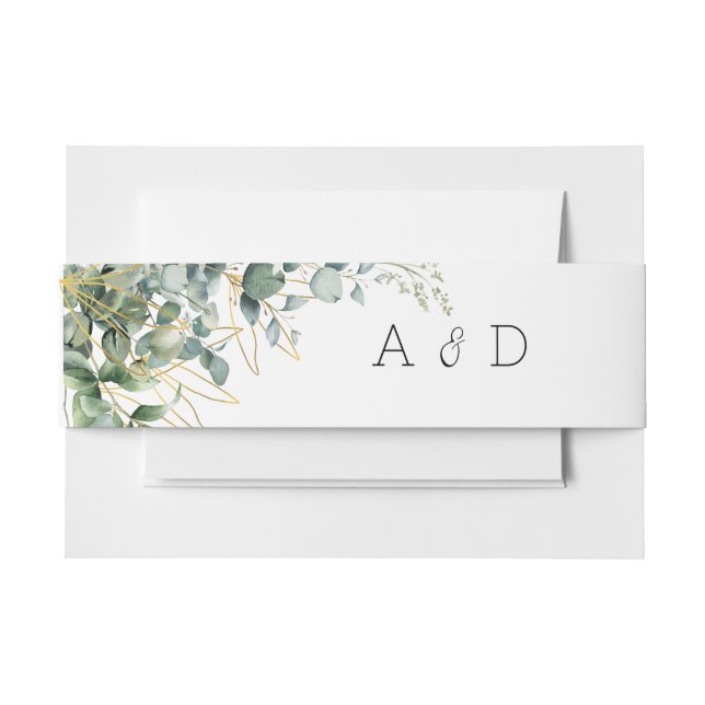 Cintas Para Invitaciones Elegante banda de vientre Eucalyptus (Anverso Ejemplo)