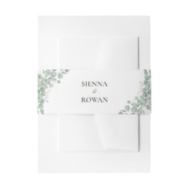 Cintas Para Invitaciones Elegante Banda Personalizada de Boda con Eucalipto