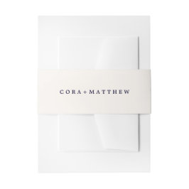 Cintas Para Invitaciones Elegante beige y novia de la marina y Boda de Groo