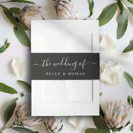 Cintas Para Invitaciones Elegante Blanco y Negro La Boda De