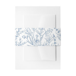 Cintas Para Invitaciones Elegante Blue Toile Floral Francesa