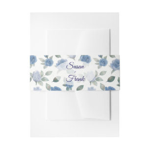 Cintas Para Invitaciones Elegante Boda Acuarela Rosa Azul Francés
