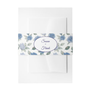 Cintas Para Invitaciones Elegante Boda Acuarela Rosa Azul Francés