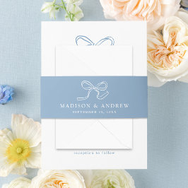 Cintas Para Invitaciones Elegante Boda azul Bow